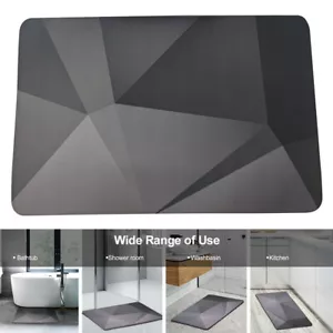 Bathroom Bath Mat Rug,Diatomaceous Earth Water Absorbent Rubber Backed Non-Slip - Picture 1 of 9