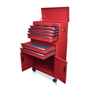 351 US PRO TOOLS GLOSS RED TOOL CHEST BOX DRAWERS MECHANICS ROLLER CABINET - Picture 1 of 8