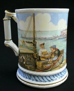 Vintage~WINDSOR~Made In England~CERAMIC~Beer Mug~STEIN~Tankard~FISHING VILLAGE - Picture 1 of 12