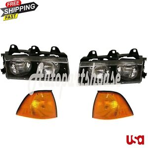 New Headlight Kit For 96-98 BMW 328i 92-95 325is Left and Right 4Pc