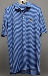 Polo de golf Holderness & Bourne para hombre azul con logotipo a rayas blancas en el pecho izquierdo XL - Imagen 1 de 5