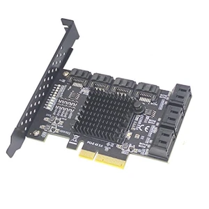 6 Port PCI-E Expansion Card Adapter PCI-E x4x8x16 6G SATA3.0 For ASMedia ASM1166 - Zdjęcie 1 z 8