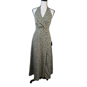 Lulu's Dress Women's S Blooming With Sweetness Olive Green Floral Print Midi NEW - Picture 1 of 11