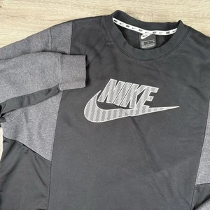 Nike Swoosh 2 Tone Crew Sweatshirt Herren Gr. XL schwarz grau Center Logo - Bild 1 von 13