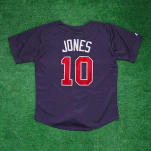 Chipper Jones Majestic 1995 Atlanta Braves Alternate Navy Blue Men's Jersey - Picture 1 of 4