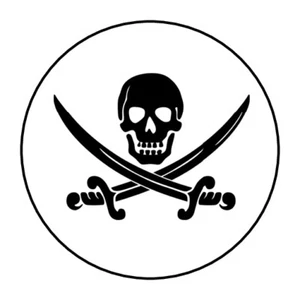 Halloween skull, cross bones, stickers, labels, tags, pirates - Picture 1 of 1