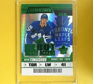 DMYTRO TIMASHOV  ROOKIE 2019 DEBUT TICKET ACCESS 02/25  #118 Toronto Maple Leafs