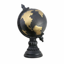 Retro World Globe Map Earth Atlas Geography Home Office Desk Decor Black