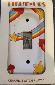Vintage Jasco Regenbogen Stern Herz Stolz Keramik Einzel Lichtschalter Abdeckplatte - Bild 1 von 2