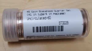 Littleton Coin Company 45 Coin Statehood Quarter Set unzirkuliert (41 in Tube) - Bild 1 von 2