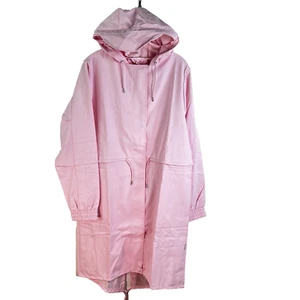 Rains String W Parka Jacket Raincoat Women’s Size L Pink Candy NWT - Picture 1 of 13