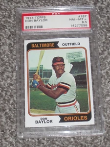1974 Topps Baseball #187 Don Baylor Baltimore Orioles PSA 8.5 NM-MT+ NQ 187 - Picture 1 of 2