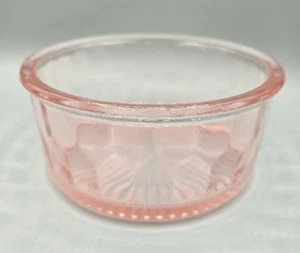 Vintage Pink Depression-Jeannette Glass Hex Optic Pink Bowl Honeycomb - Picture 1 of 5