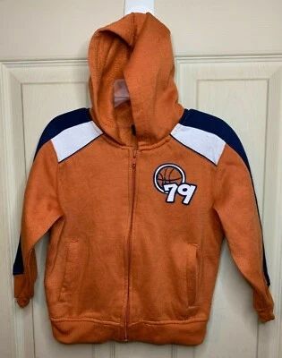 Sudadera de baloncesto con capucha y cremallera completa naranja talla 3T para niños descolorida gloria talla 3T-CP Foto 1 de 3