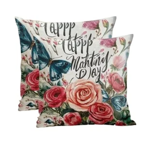 2x Copricuscino Quadrato Copricuscini Decorativi Federa Regalo per Festa della Mamma - Foto 1 di 14