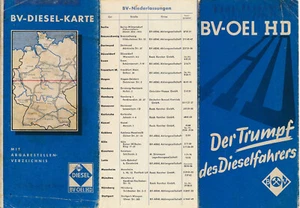 Deutschland 1952 orig. B-V Diesel-Karte Adressenverzeichnis + BV-Niederlassungen - Picture 1 of 2