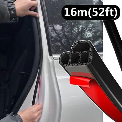 Car 16M/52ft L-Shape Door Trunk Seal Strip Rubber Weather Strip Edge Auto Guard - Image 1 of 4