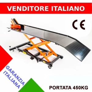 SOLLEVATORE IDRAULICO PER MOTO E SCOOTER CON POMPA A PEDALE - PONTE MOTO - 450Kg - Foto 1 di 7