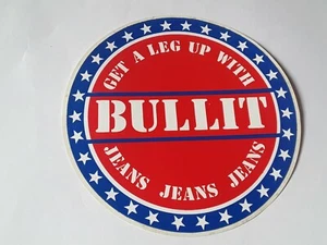 BULLIT JEANS ADESIVO STICKER VINTAGE MAI ATTACCATO ANNI 70 80 - Foto 1 di 1