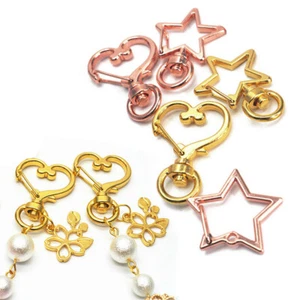 10Pcs Star Heart Metal Alloy Hooks Lobster Clasps Keyring Keychain DIY Accessory - Picture 1 of 28