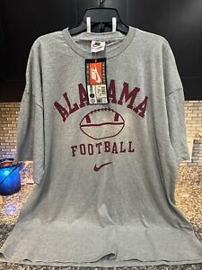 A1 NWT! Vintage Nike Team Sports Alabama Football Crimson Tide T Shirt Adult XXL