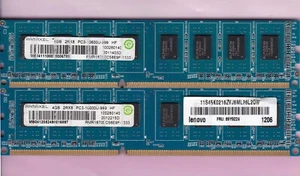 8GB 2x4GB PC3-10600 RAMAXEL RMR1870EC58E9F-1333 DDR3-1333 LENOVO FRU 89Y9224 Kit - Picture 1 of 3