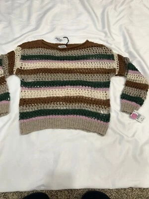 Suéter de ganchillo Love Knits. Juniors XS, NUEVO CON ETIQUETAS. Hermosos colores. Se adapta a adolescentes Foto 1 de 4