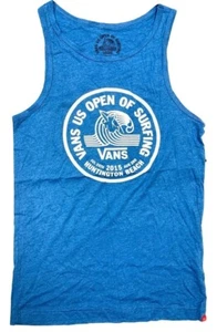 Vans Off The Wall Men's 2015 USO Lock Up Tank Top Tee T-Short in Small Blue - Picture 1 of 2