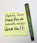 Parker Duofold Junior Fountain Pen Jade GREAT FLEXY NIB Completely Restored