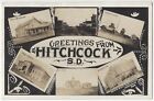 1908 Hitchcock Sd Real Photo Railroad Depot Main Street Hotel   South Dakota