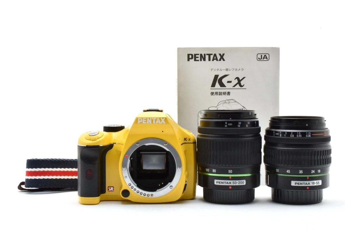 PENTAX k-x イエロー 黄色ボディの緑グリップのカメラ』 ペンタックス PENTAX K-x レンズ