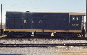 B&O BALTIMORE & OHIO Railroad Train Locomotive 9712 Balt. MD 1970 Photo Slide - Picture 1 of 1