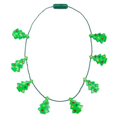 VFM E-STORE Christmas Light Up Necklace Light Up Tree Necklace X 1 One Size Green