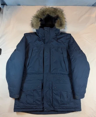Baxter State Parka LL Bean Mens XL Reg Zip Up Fur Hood Goose Down Navy Blue Coat - Image 1 of 4