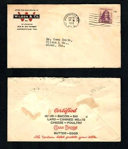 PH20d 2 Abdeckungen Kat # 724-725 Advt. Vorder- & Rückseite, 30er Jahre Wilson & Co. Schinken-Speck - Bild 1 von 2