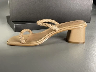 Sandália Feminina Marc Fisher LTD Thoral Tamanho 7M Salto Trançado Natural Claro - Imagem 1 de 4