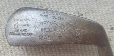 古董老式/复古Harry Graves战斧山核桃木杆身高尔夫俱乐部Mashie — 第 1/4 张图片