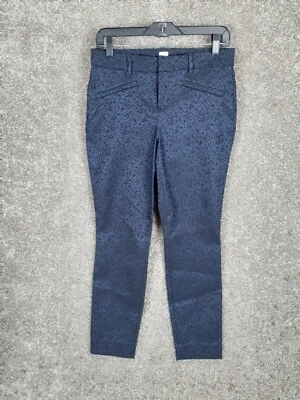 Pantalones Gap para mujer 4 azules negros jacquard ajustados al tobillo bolsillos carrera nuevos con etiquetas Foto 1 de 4