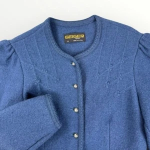 Cardigan lana vintage Geiger Tirolo Austria donna 38 maglione giacca blazer di lusso - Foto 1 di 9