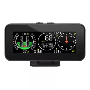 Car Digital GPS Speedometer HUD Gauge 4x4 Inclinometer Compass Slope Meter Level - Picture 1 of 16