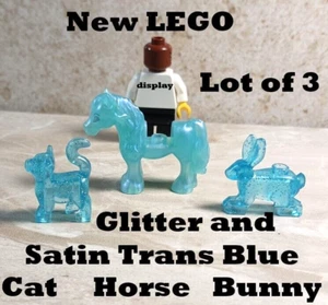 New LEGO Animals Glitter Satin Blue Trans Clear BUNNY CAT HORSE Tail Collectible - Picture 1 of 2