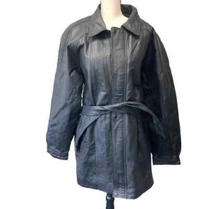 Wilda genuine leather belted jacket  - Picture 1 of 11