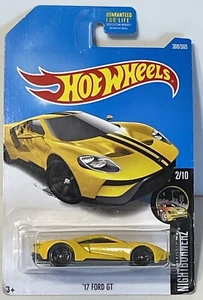 2017 Hot Wheels ‘17 Ford GT Nightburnerz 2/10 Yellow Diecast Car 308/365 - Picture 1 of 7