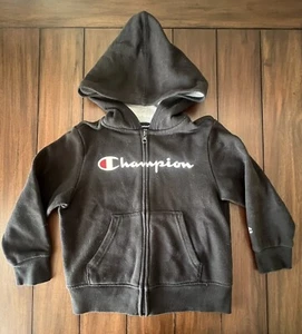 Champion Authentic Athleticwear Boys Black Zipper Front Hoodie Size X/6 - Picture 1 of 6
