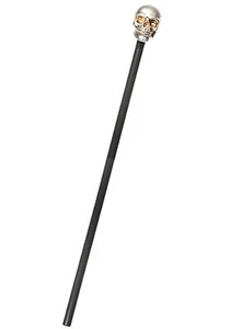 Metallic Skull Accessory Pimp Cane 35 inch Assembled Halloween Costume Accessory - Picture 1 of 1