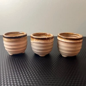 3 Ceramic Succulent Planter Pots With Drainage For Garden Set - Picture 1 of 7
