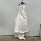 NWT Womens White Gold Detailing Sleeveless Wedding Victorian Dress Size 12