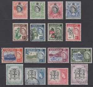 JAMAICA 1956 QEII DEFIN SET (x16) SCENIC & ARMS USED (ID:821/D64647) - Picture 1 of 1