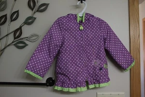 London Fog Toddler Girls Spring Jacket - Purple With Polka Dots - Girls Size 3T - Picture 1 of 7