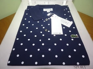 LACOSTE MENS CLASSIC FIT POLKA DOT POLO SHIRT FR2 XSMALL RRP:-£100 - Picture 1 of 10